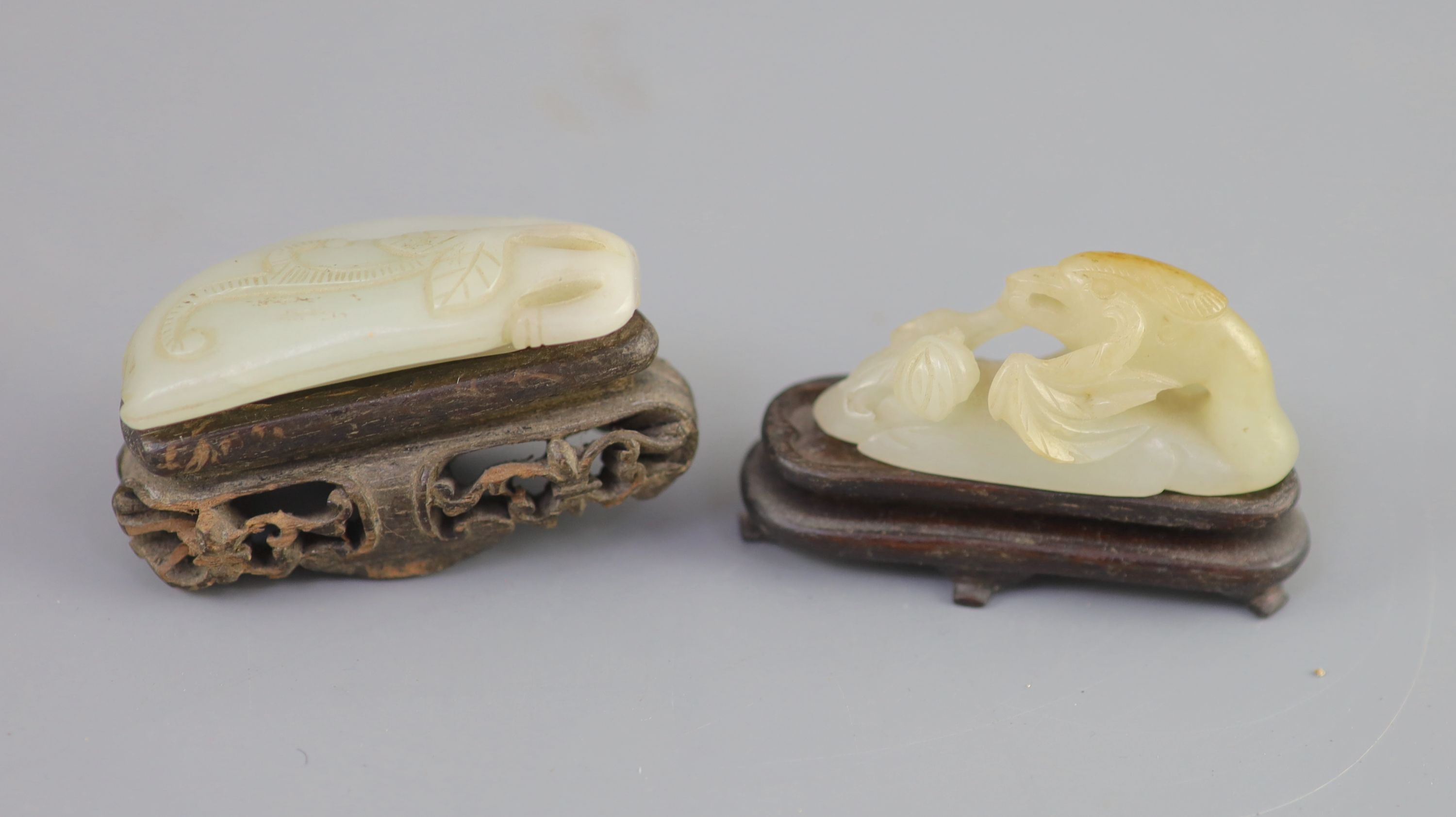 Two Chinese pale celadon jade carvings, 18th/19th century